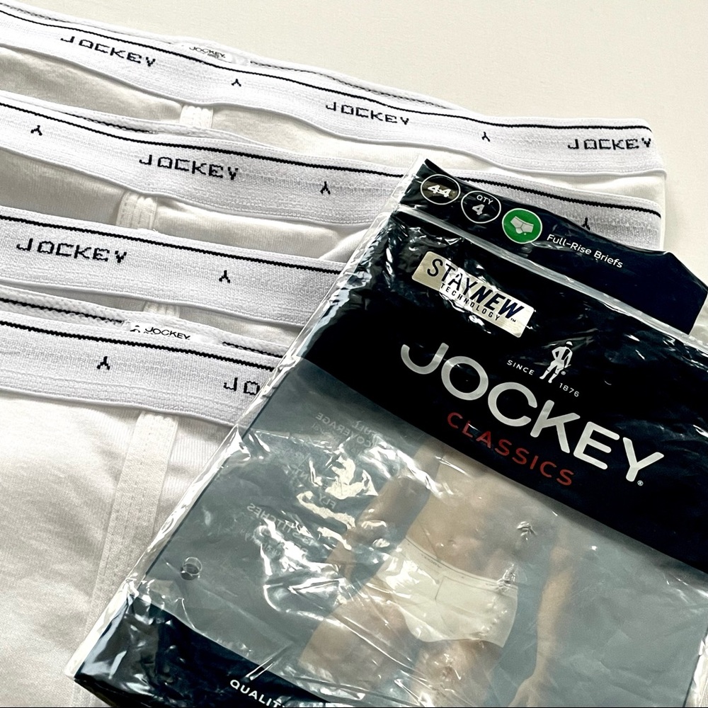 Jockey StayNew Men’s Classic Briefs Cotton Full Rise 4 Pack Size 44 Open Package - Picture 15 of 16